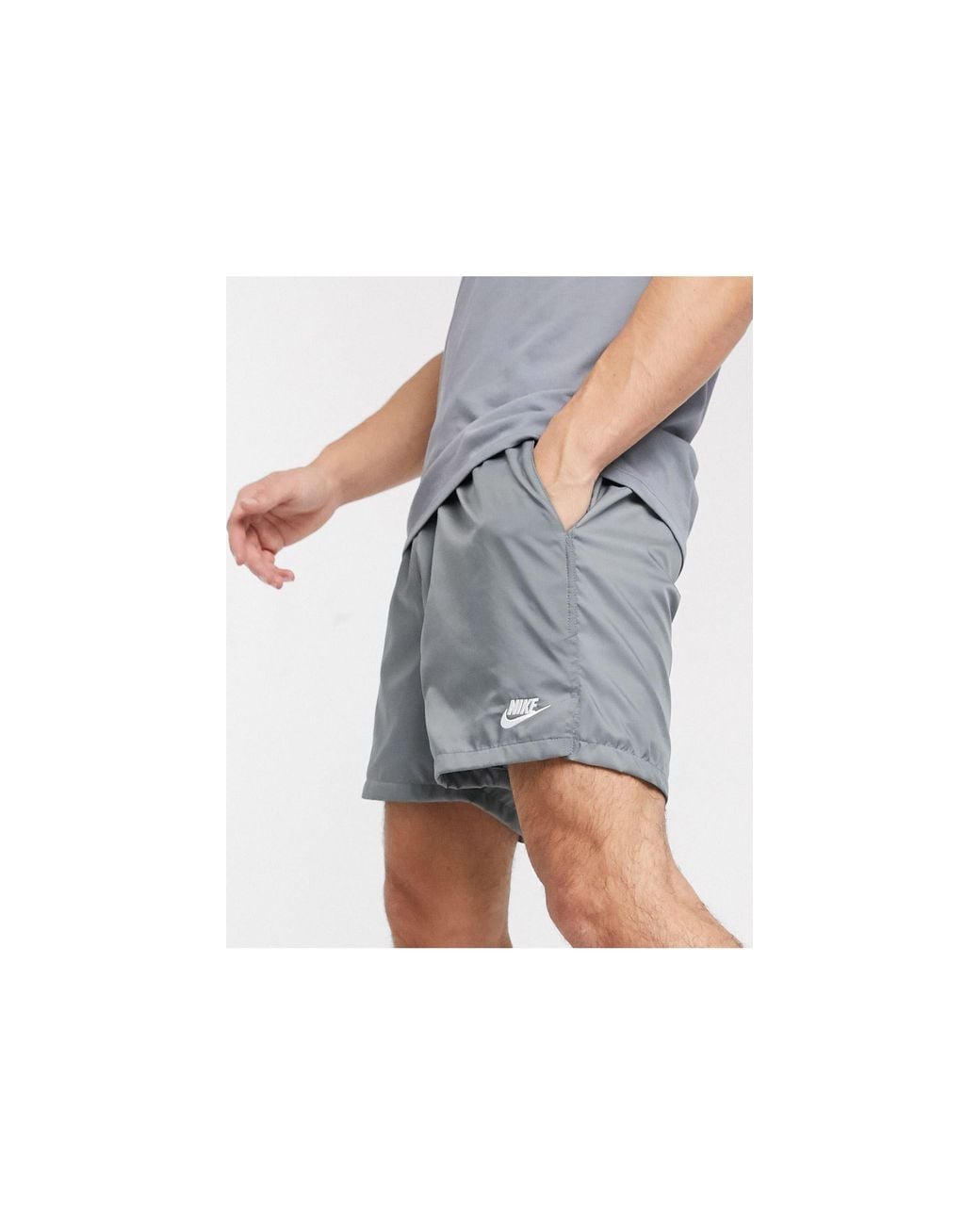 nike club essentials woven flow shorts grey