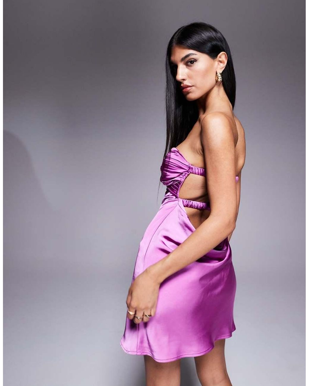 Princess Polly Pink Satin Open Back Mini Dress