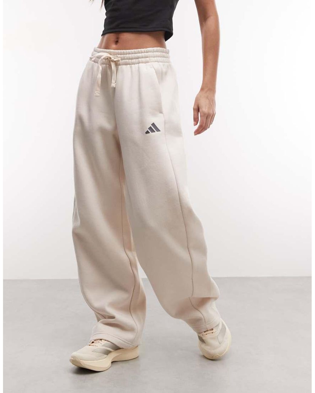 Adidas Originals White Adidas Training Three Stripes Studios Joggers