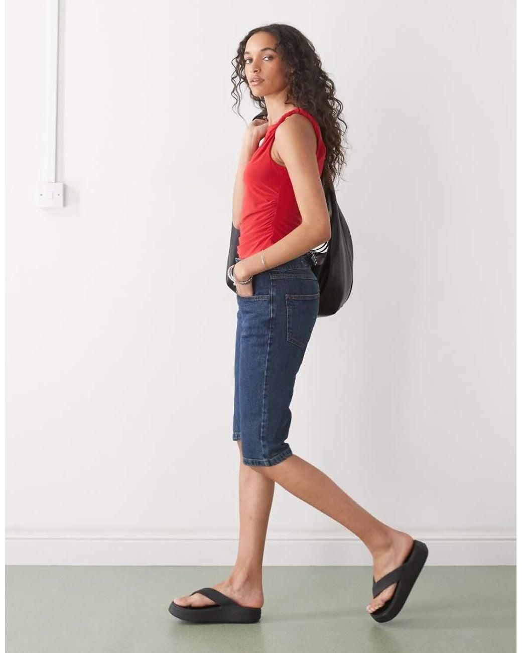 Collusion Red Twisted Strap Top