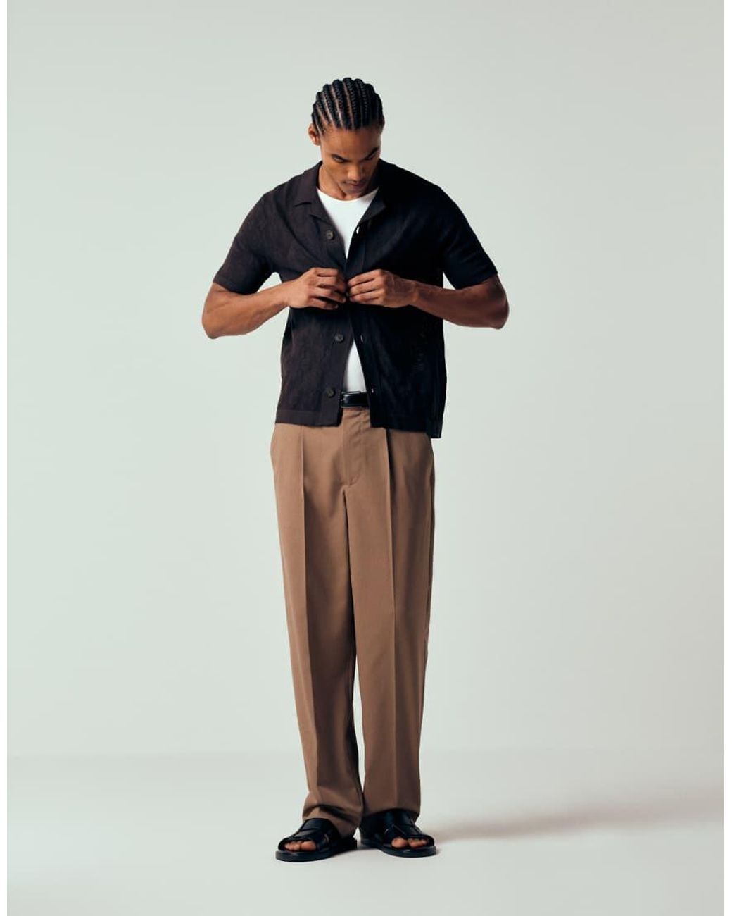 Only & Sons Blue Open Knit Shirt for men