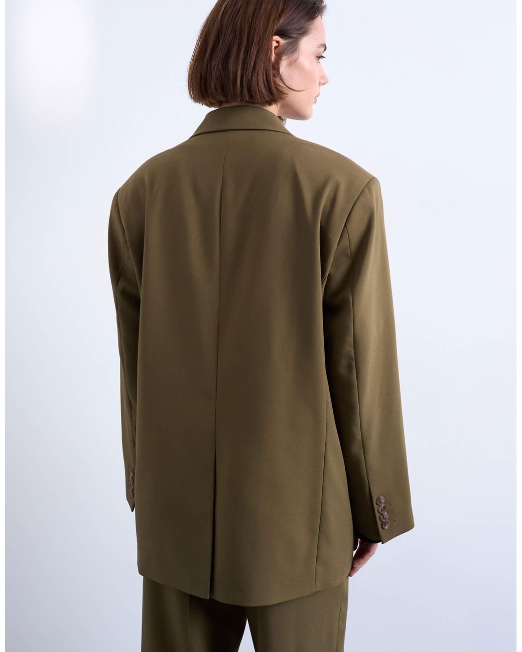 TOPSHOP Green 6 Button Double Breasted Tuxedo Blazer