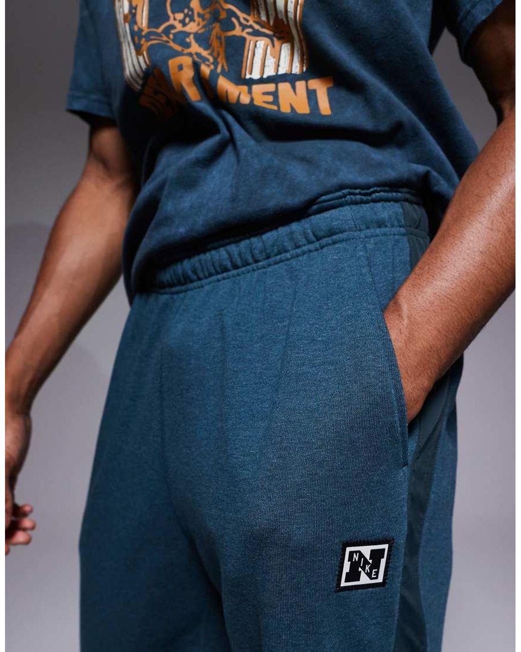 Nike Blue Heritage Dri-fit joggers for men