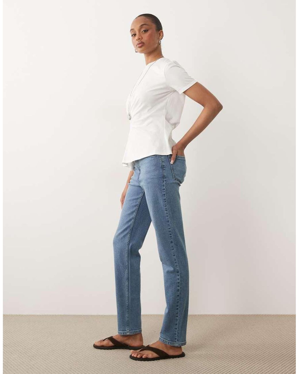 ASOS Blue Asos Design Tall Slim Fit Mom Jeans