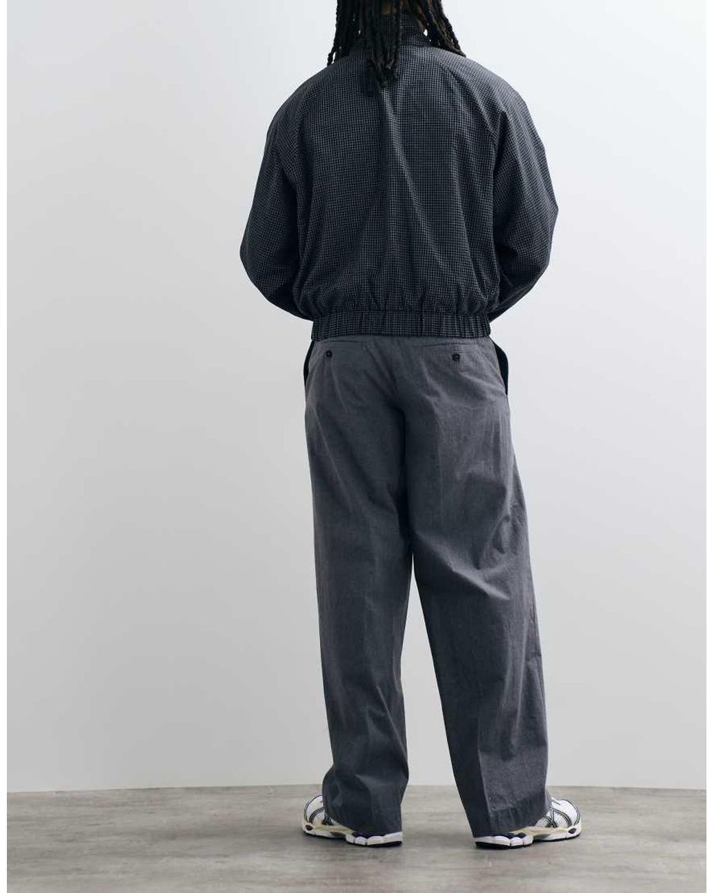 Weekday Blue Tailored Trousers With Front Pleat for men