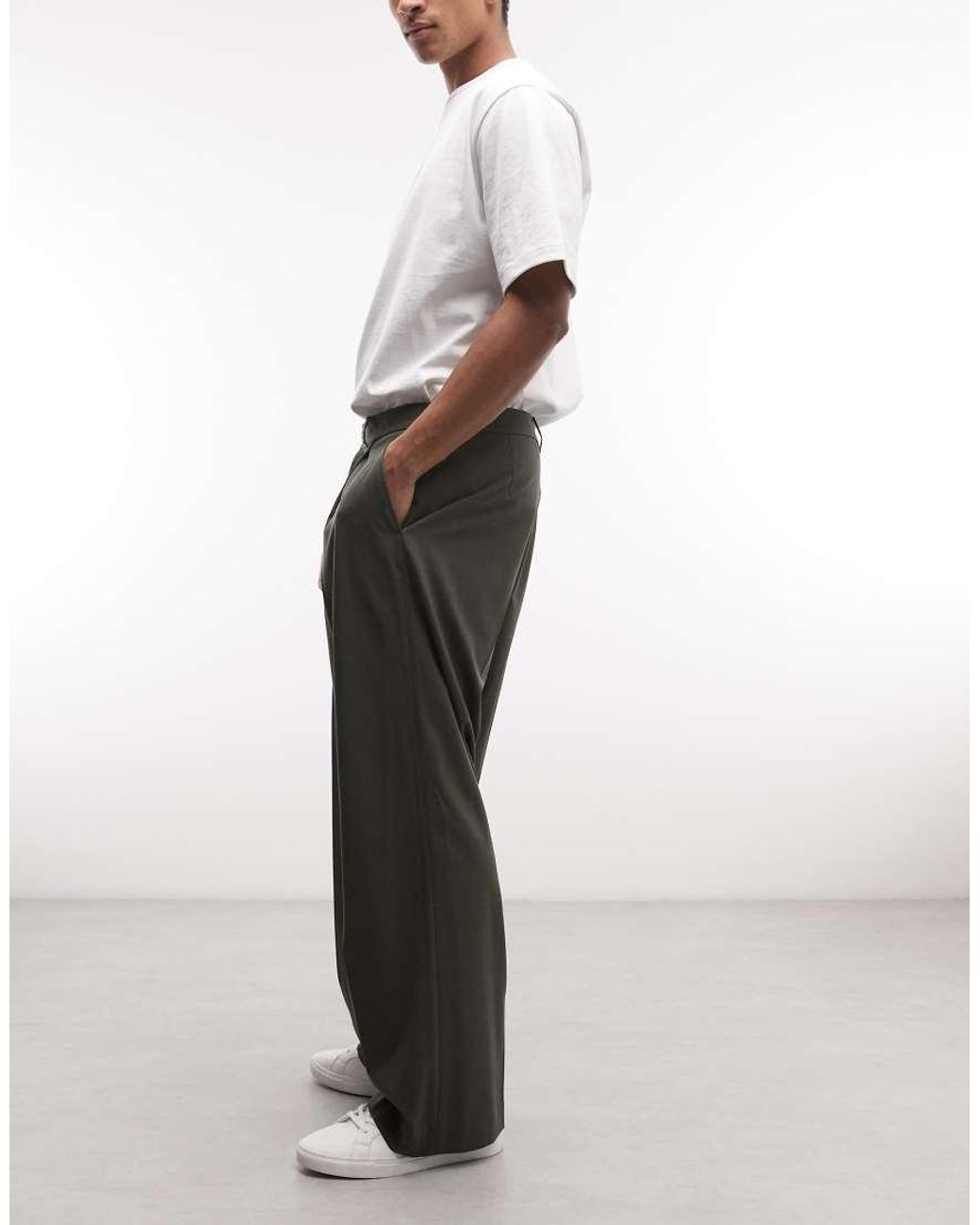 Weekday Gray Loose Fit Tailored Trousers for men