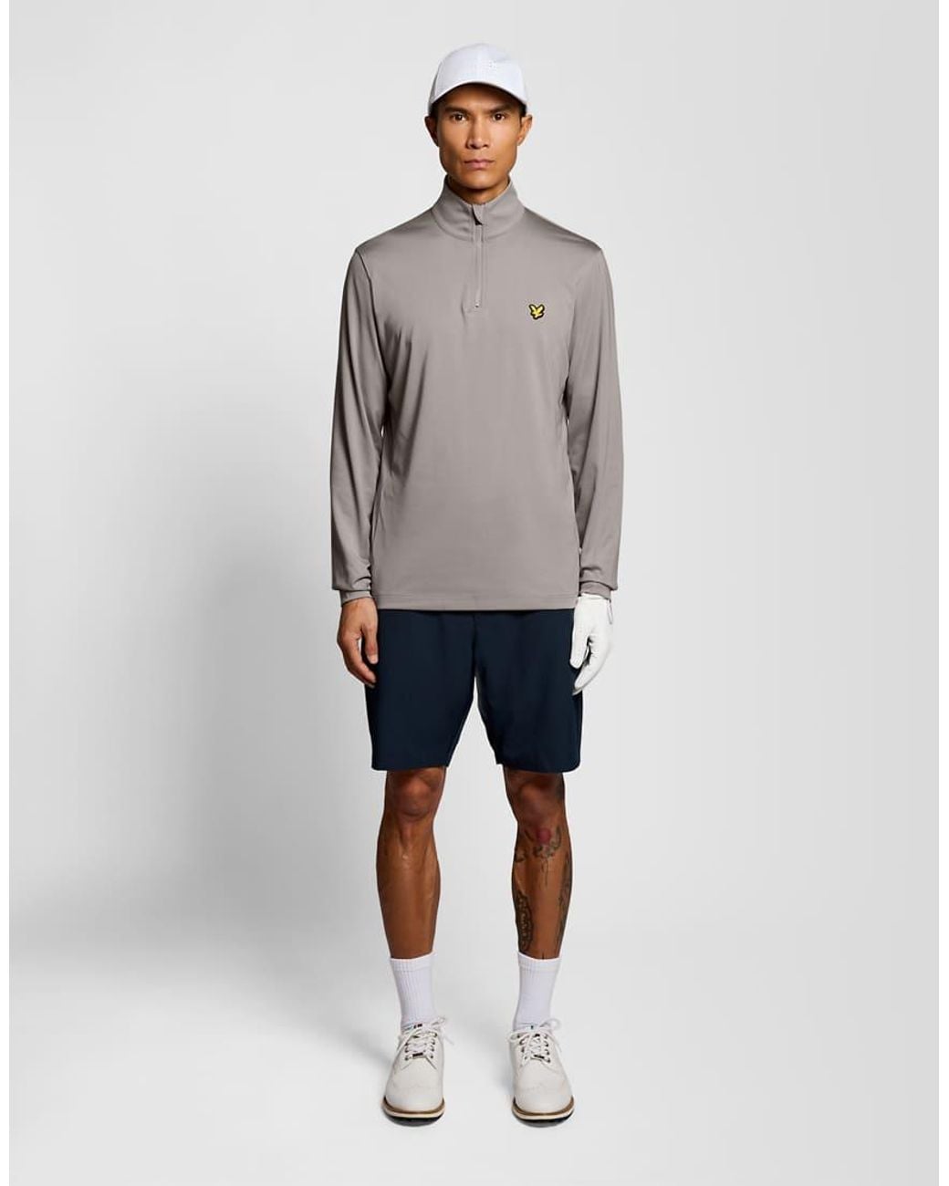 Lyle & Scott Gray Mid Layers Golf Core Quarter Zip Midlayer for men