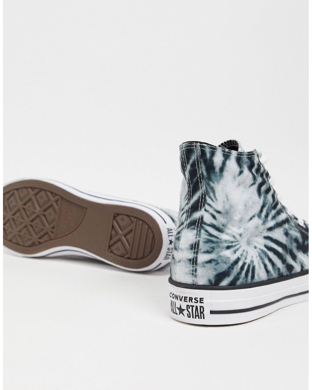 Converse Chuck Taylor All Star Hi Tie Dye Trainers in Black for Men | Lyst