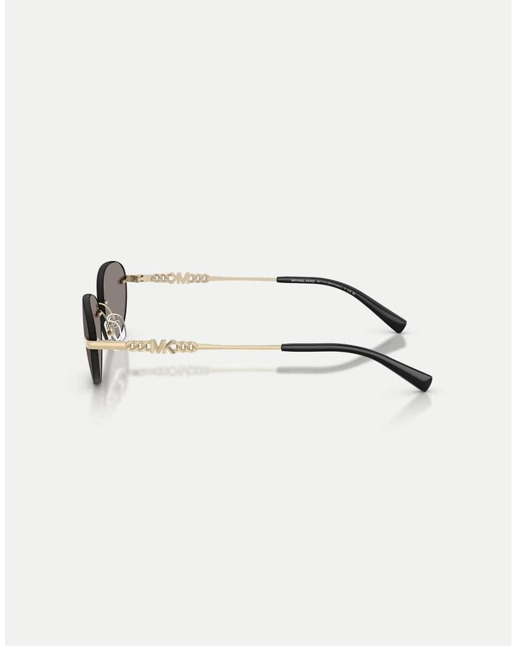 Michael Kors Metallic Manchester Oval Sunglasses With Lens