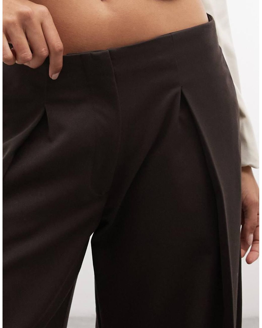 Monki Black Tailored Pleated Balloon Trousers