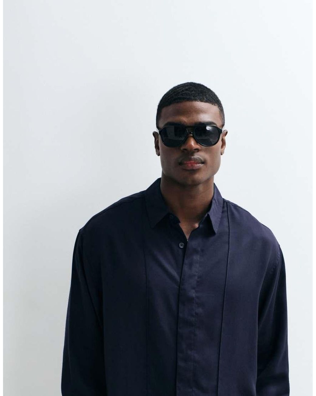 ASOS Blue Premium Boxy Oversized Shirt for men