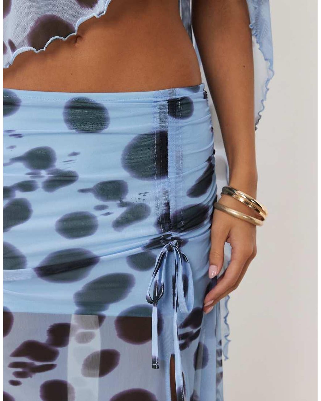 ASOS Blue Slit Maxi Skirt