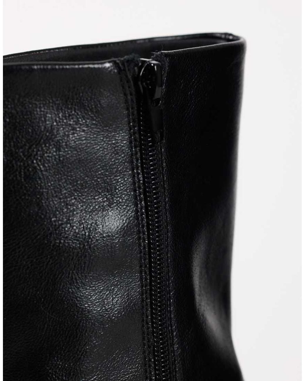 TOPSHOP Black Kenton Block Heel Ankle Boot
