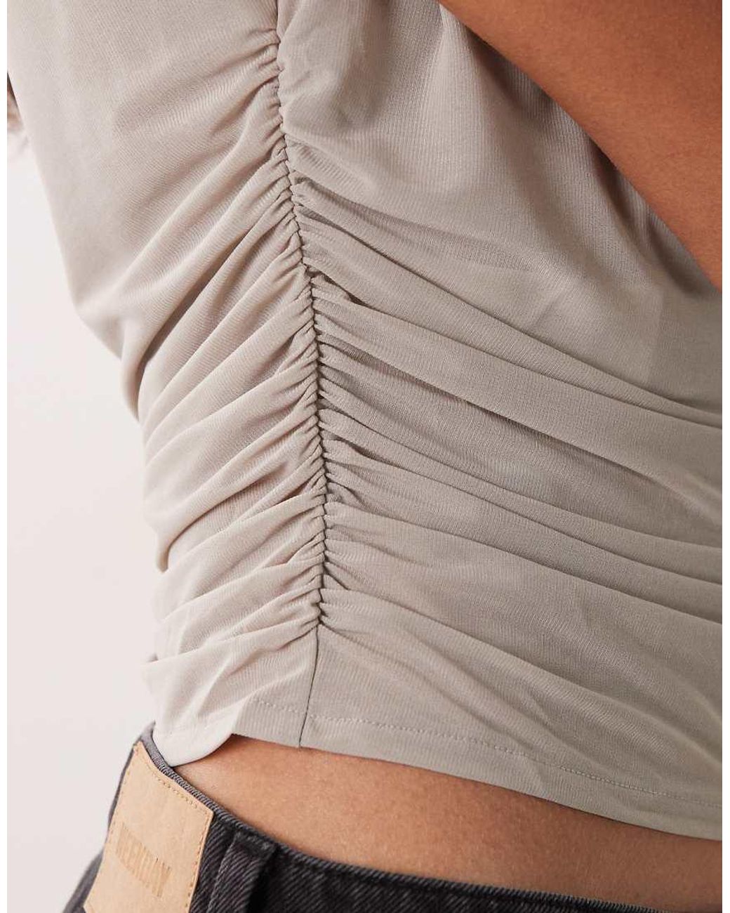 Mango Gray Asymmetric Top