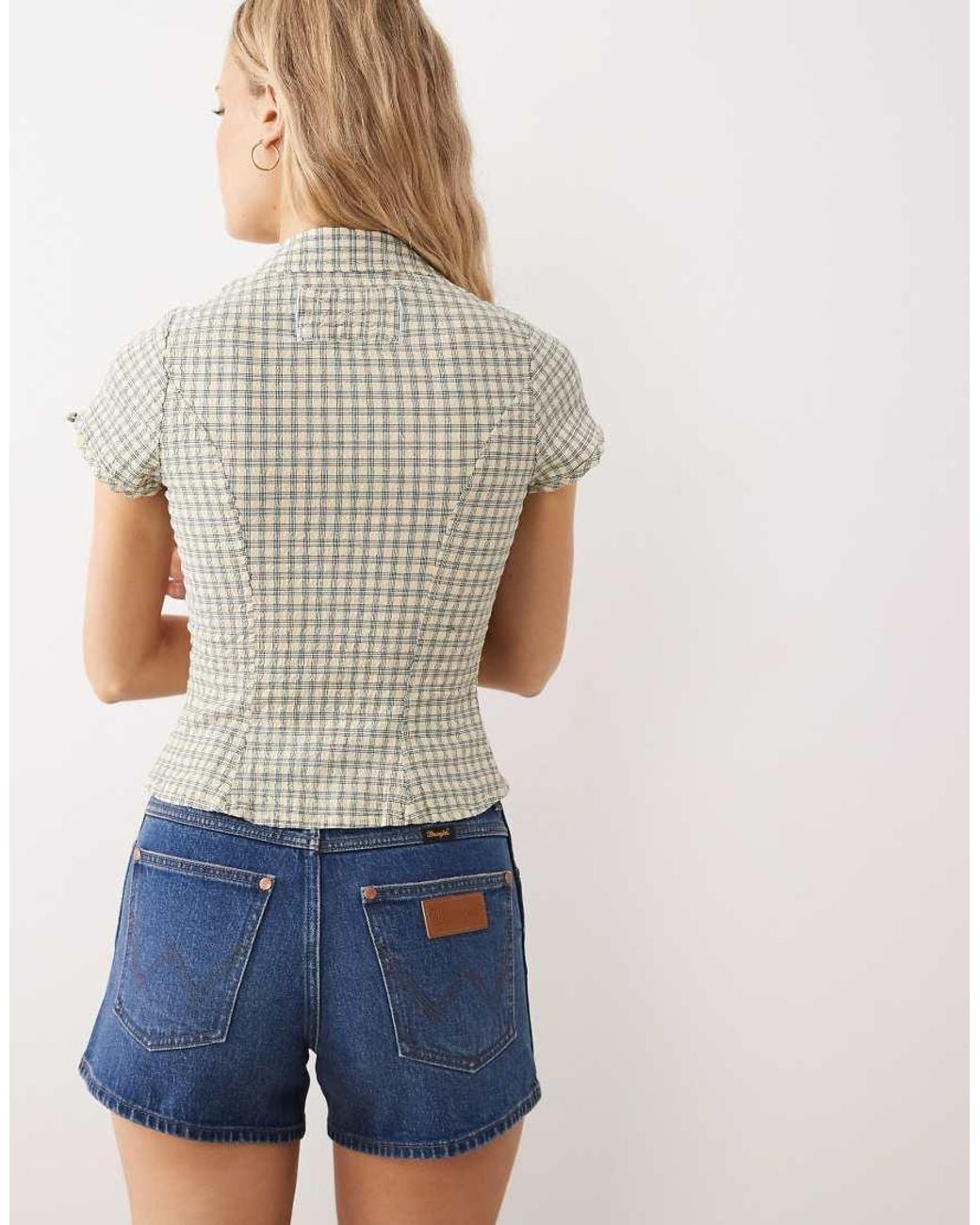 Free People Natural Fitted Short Sleeve Blouse