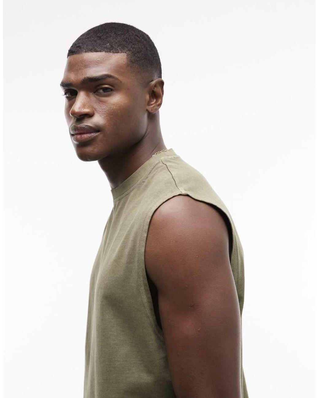 ASOS Brown Heavyweight Oversized Tank for men