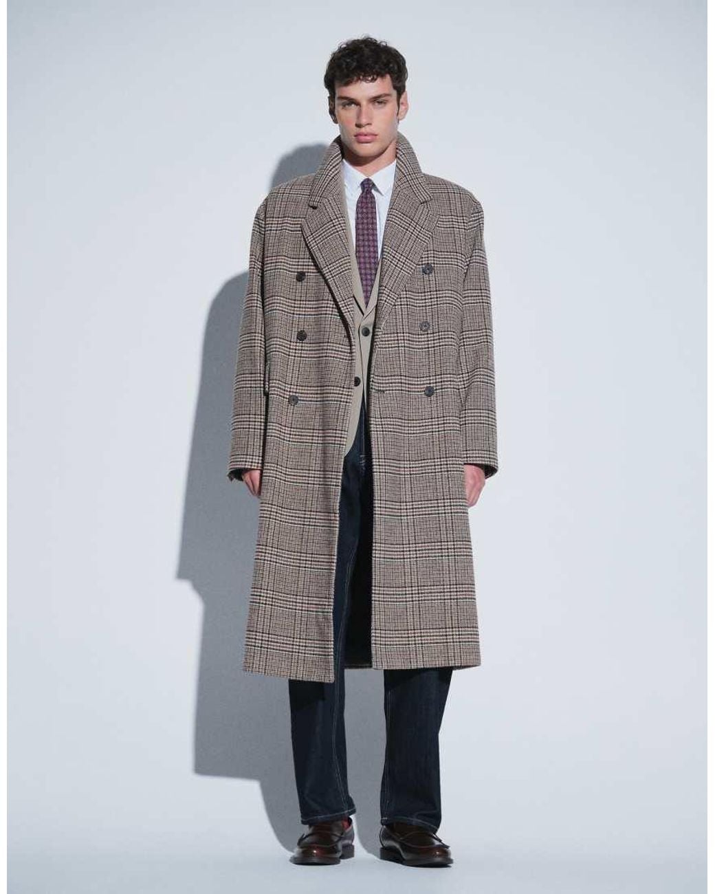 ASOS Blue Wool Look Oversized Overcoat for men