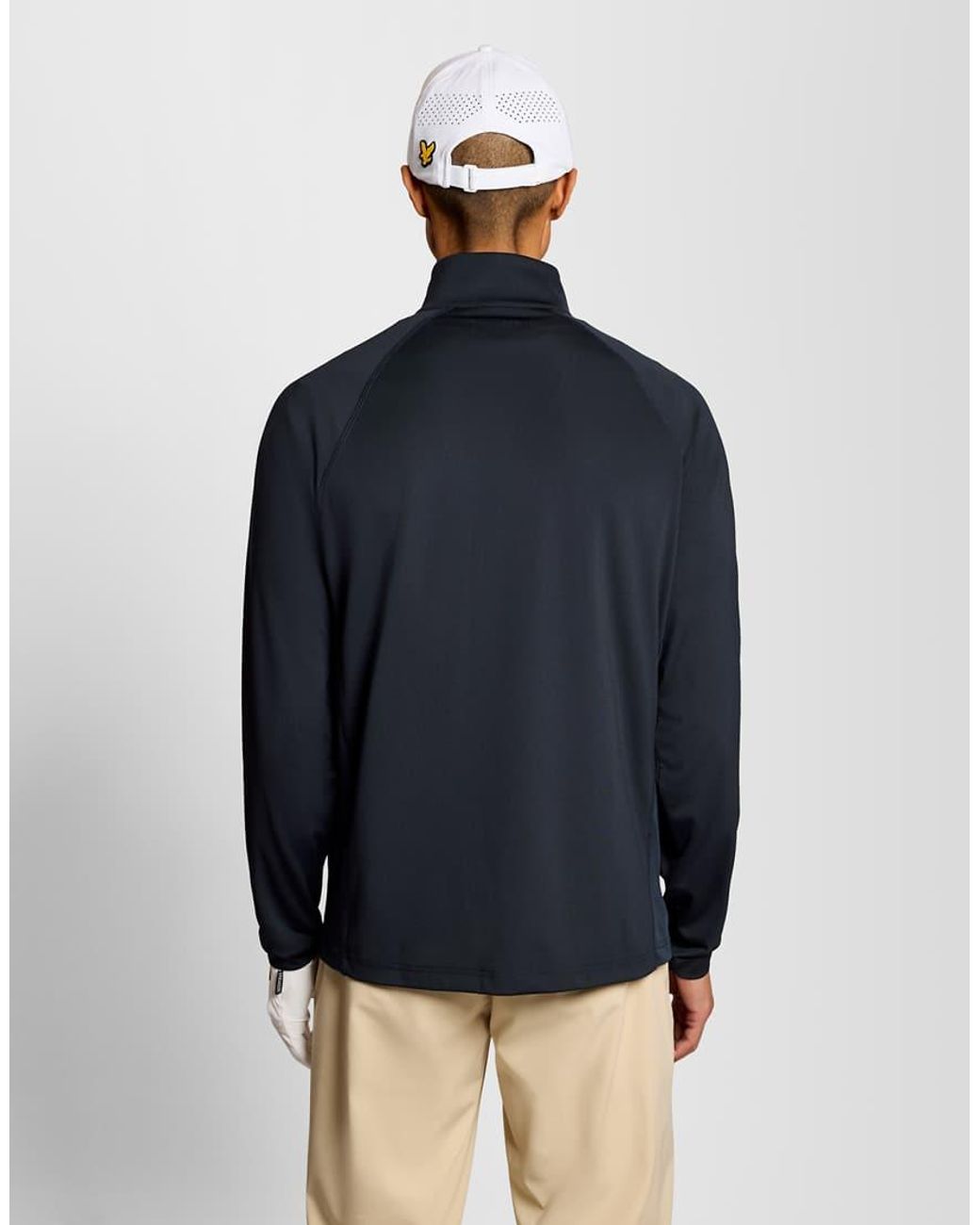 Lyle & Scott Blue Mid Layers Mesh Panelled Golf Course Midlayer for men
