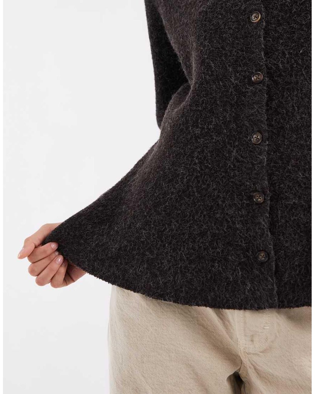Vero Moda Black O-neck Peplum Jacquard Cardigan