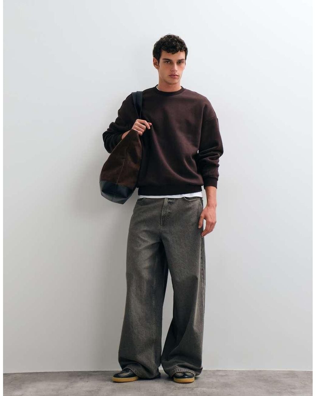 Only & Sons Black Oversized Crew Neck Sweatshirt for men