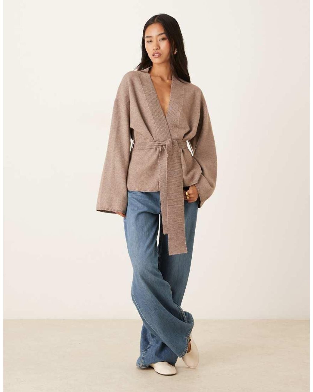 Gina Tricot Blue Knitted Wrap Kimono Cardigan