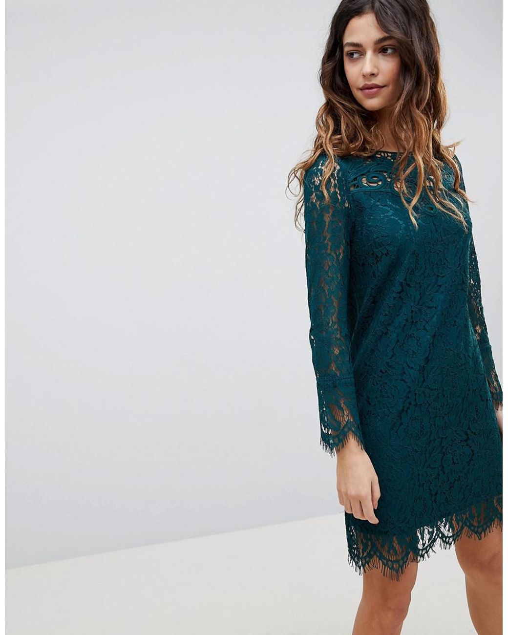 Oasis Lace Shift Dress in Green | Lyst