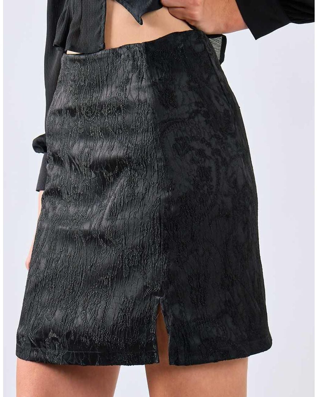 Glamorous Black Side Split Mini Skirt