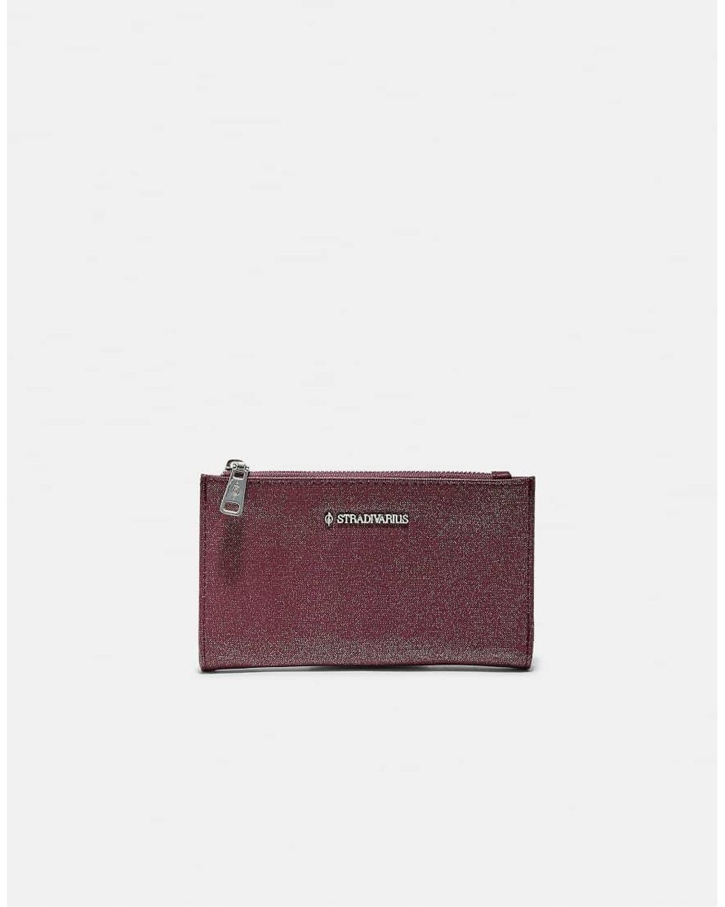 Stradivarius Purple Basic Zip-Up Purse