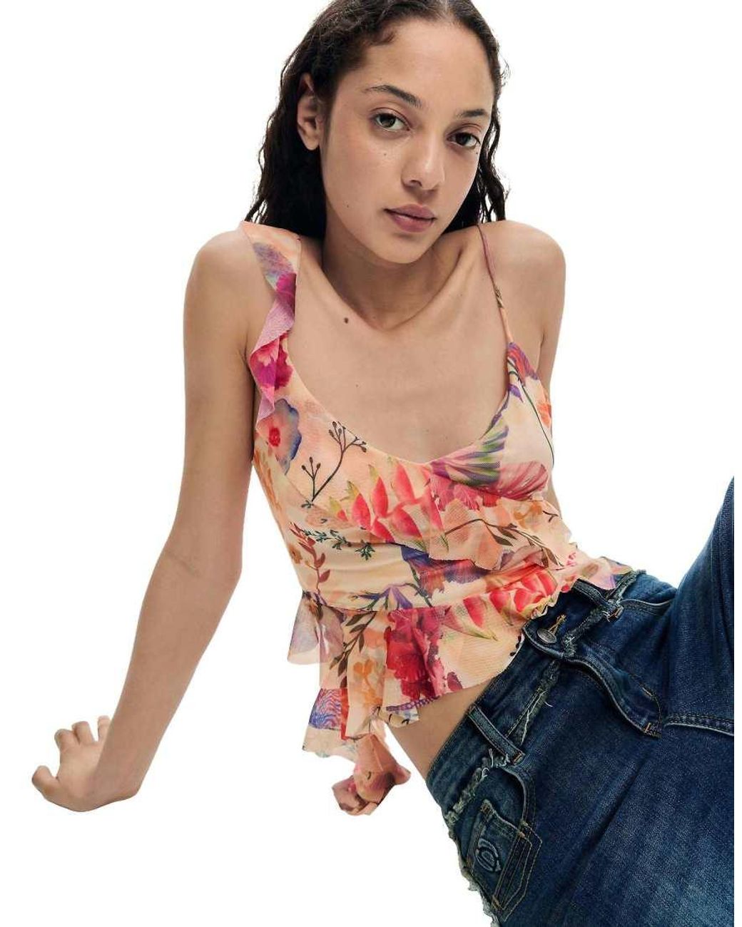 Desigual Red T-Shirt Designed By Mr. Christian Lacroix, Polyester