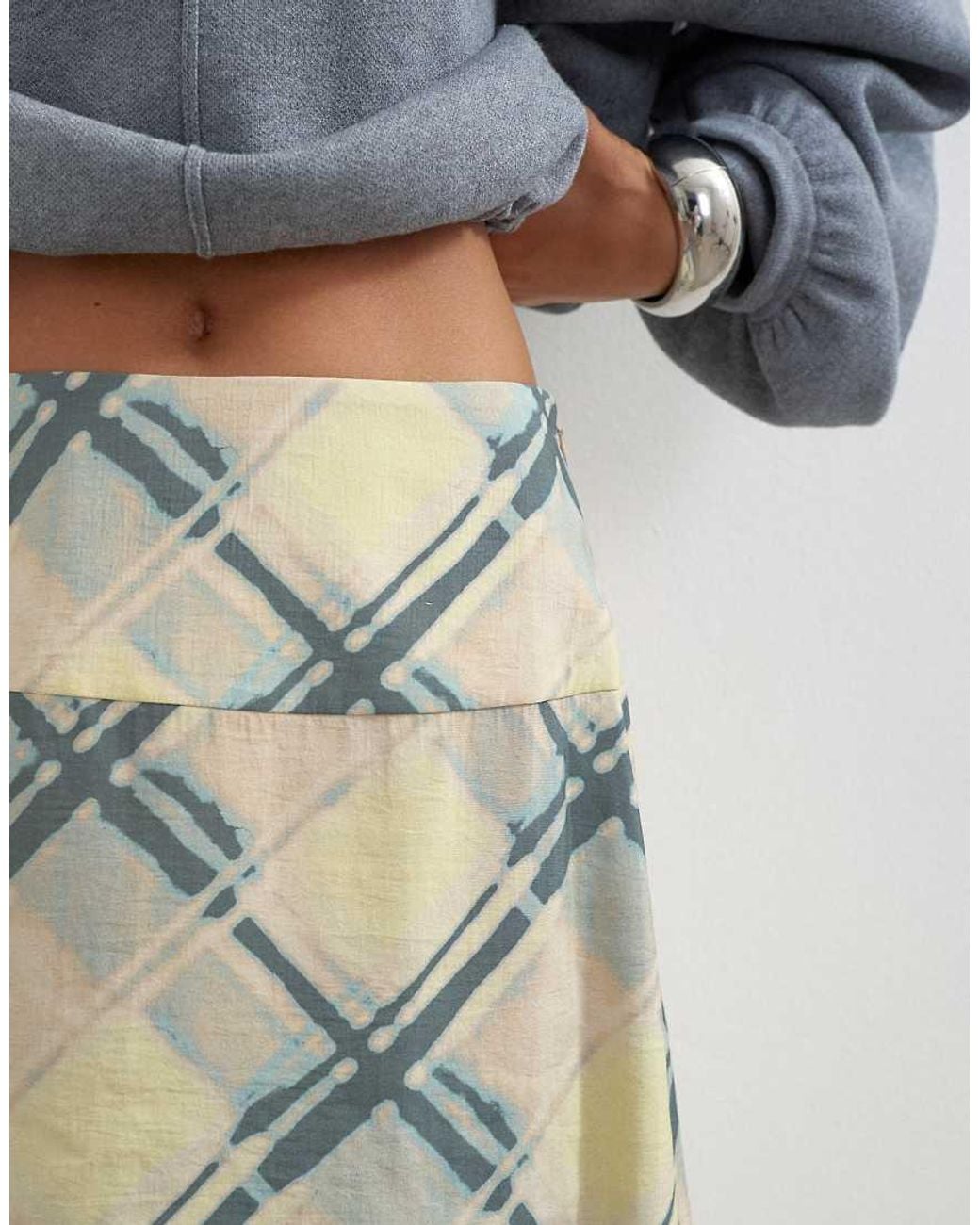 TOPSHOP Green Deep Waistband Full Circle Maxi Skirt