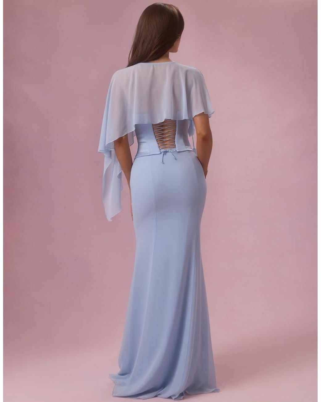 Oh Polly Purple Chiffon Asymmetric Detail Cape