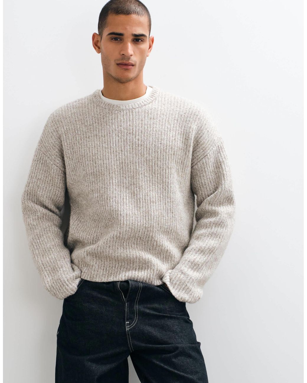 Weekday Grob gestrickter pullover in White für Herren
