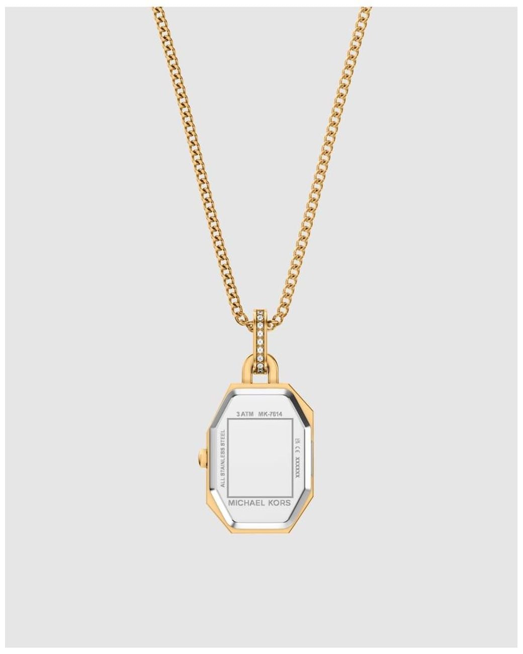 Michael Kors Metallic Suri Two-Hand-Tone Stainless Steel Watch Necklace, Mk7614