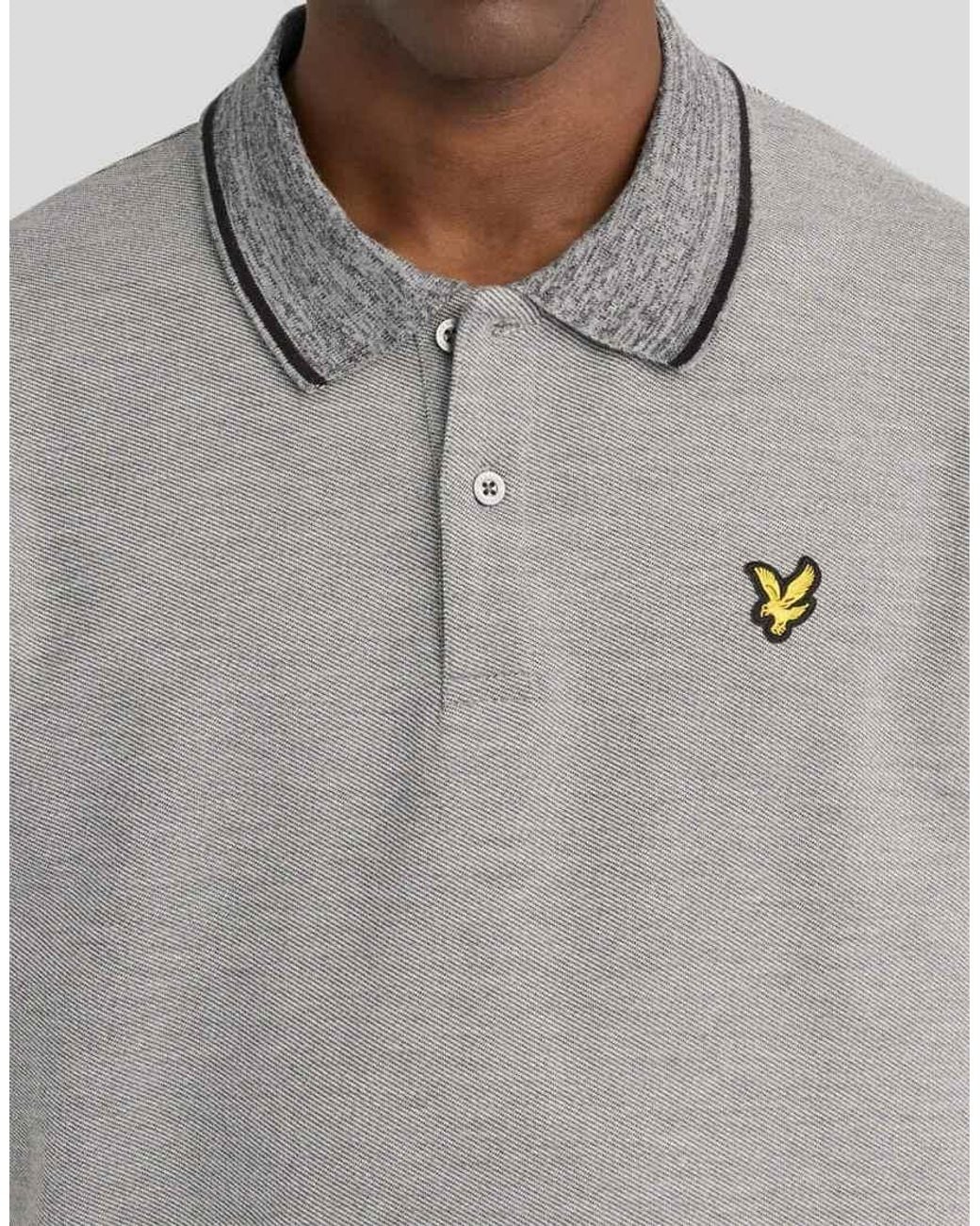 Lyle & Scott Gray Ss Polo Shirts Static Marl Interlock Polo Shirt for men