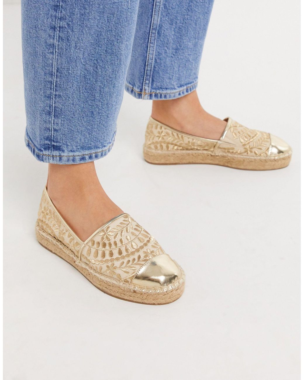 ALDO Cinco Embroidered Espadrilles in Metallic | Lyst Australia