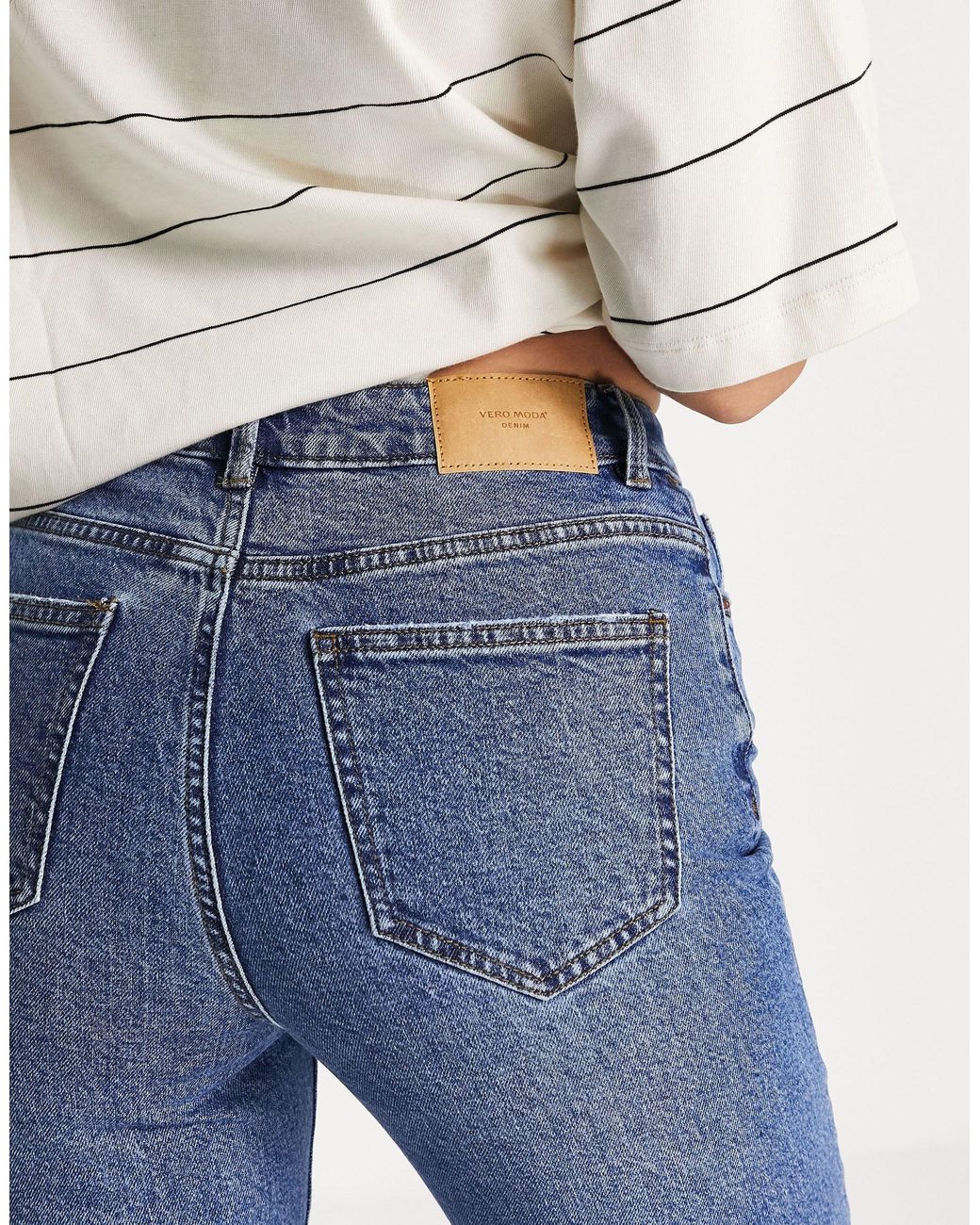 Vero Moda Brenda Organic Cotton Blend Jeans in Blue | Lyst UK