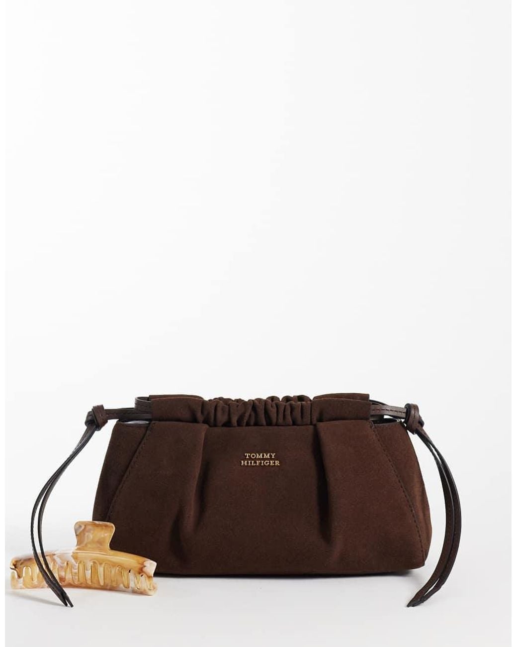 Tommy Hilfiger Brown Soft Real Suede Mini Bag