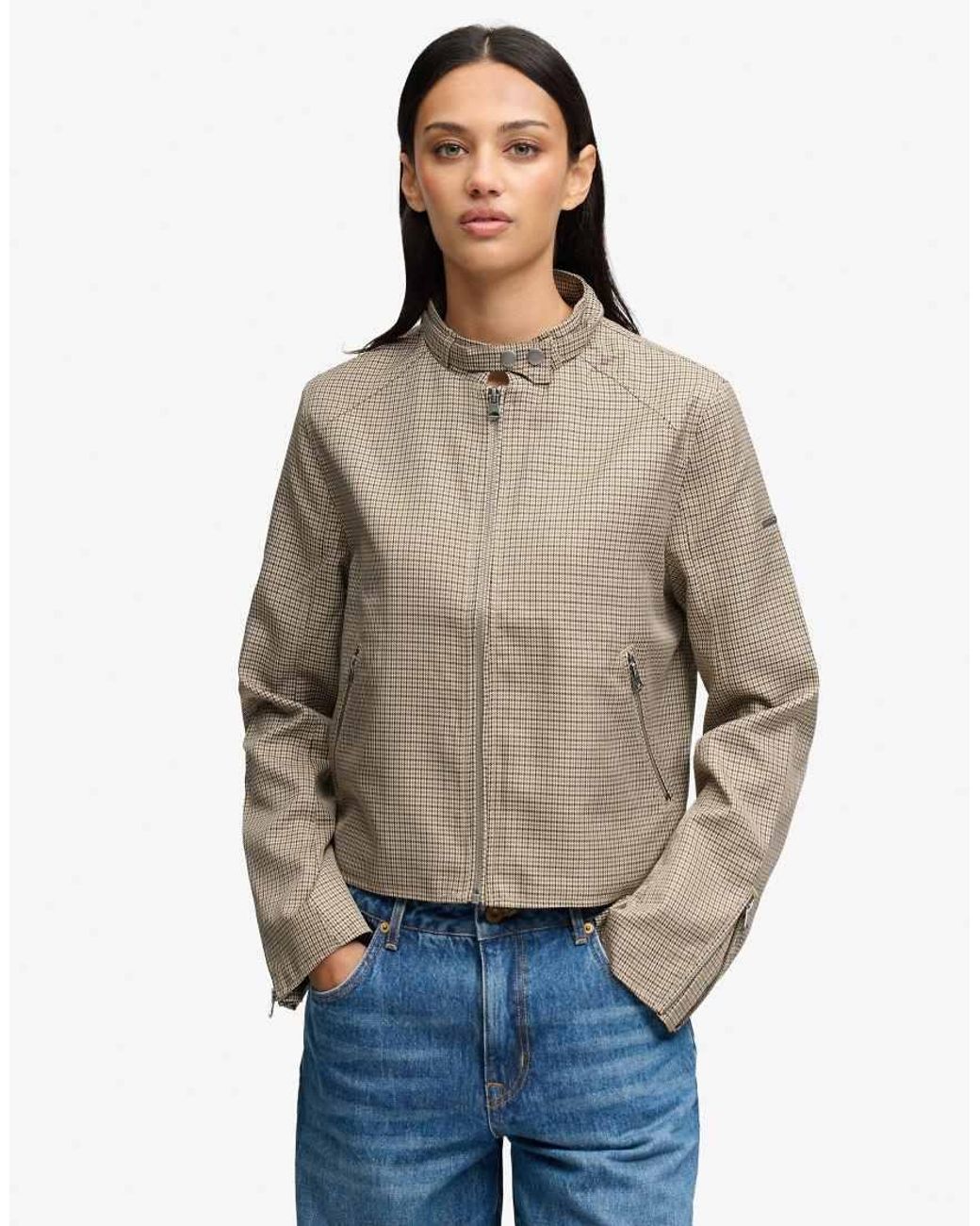 Superdry Natural Moto Check Jacket