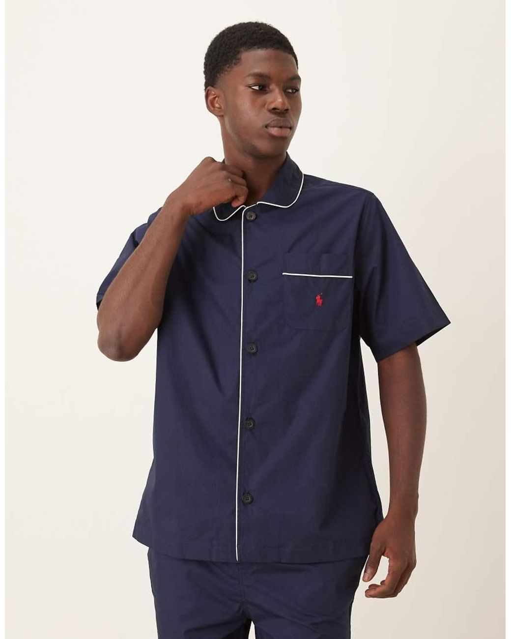 Polo Ralph Lauren Blue Short Sleeve Shirt And Shorts Pyjama Set for men
