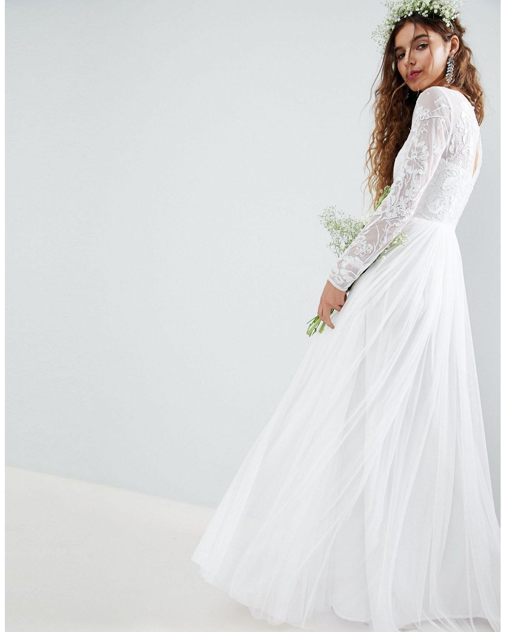 ASOS Wedding Floral Embroidered Bodice ...