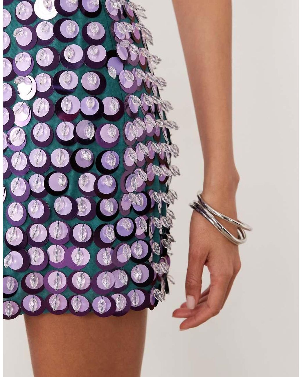 ASOS Blue 3d Embellished Mini Skirt