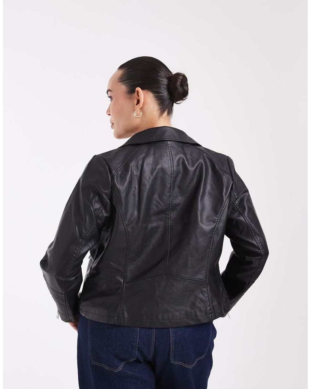 ONLY Black Faux Leather Biker Jacket