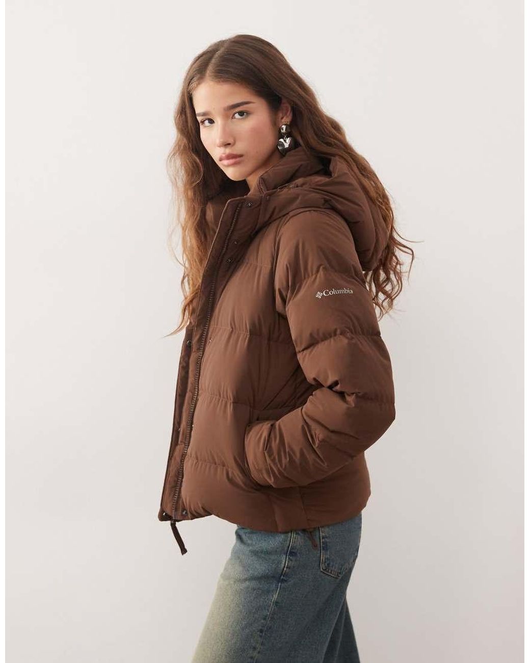 Columbia Brown Amaze Puff Hooded Puffer Coat