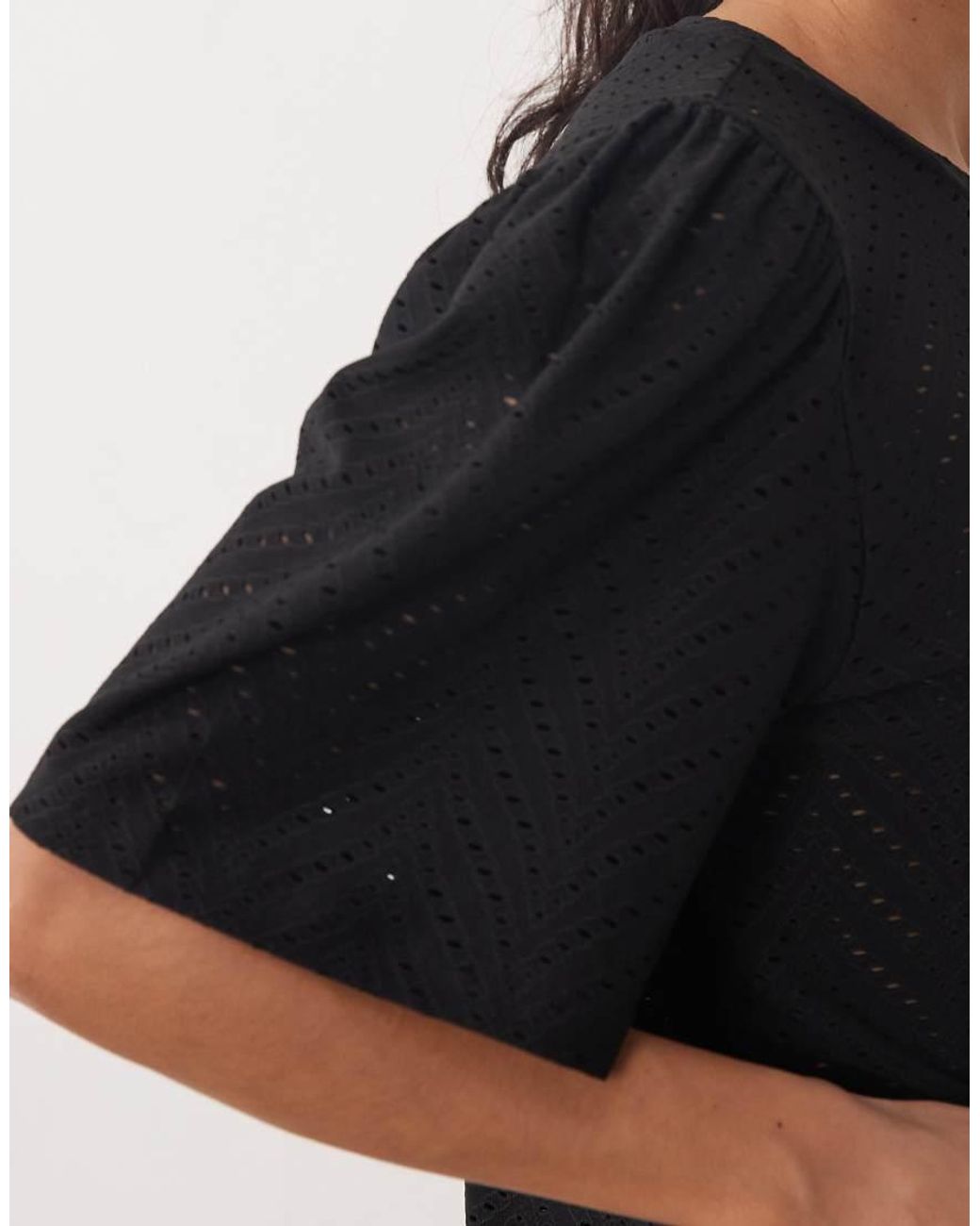 Jdy Blue Broderie Long Sleeve Top