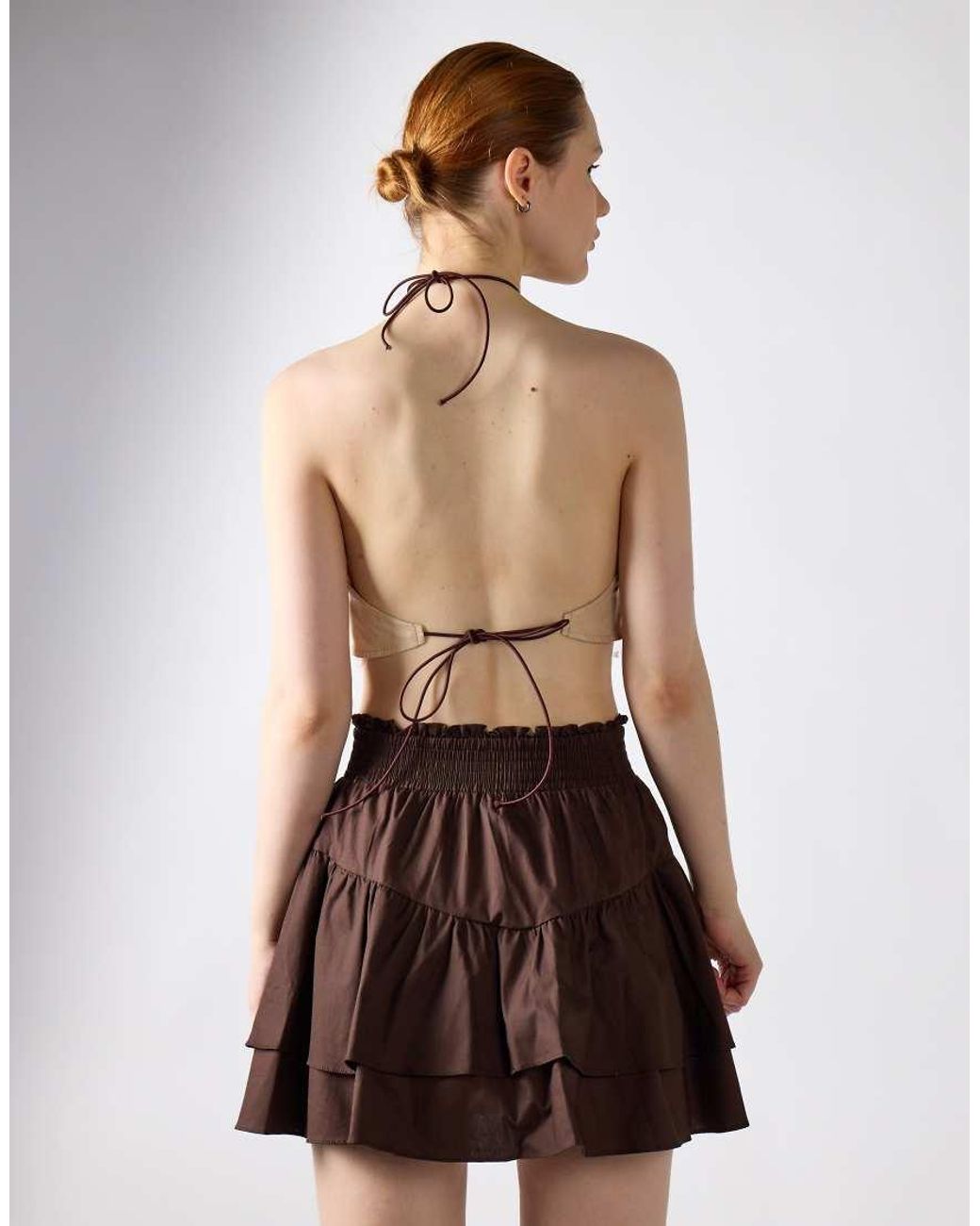 Glamorous Multicolor Embroidered Halter Neck Handkerchief Top