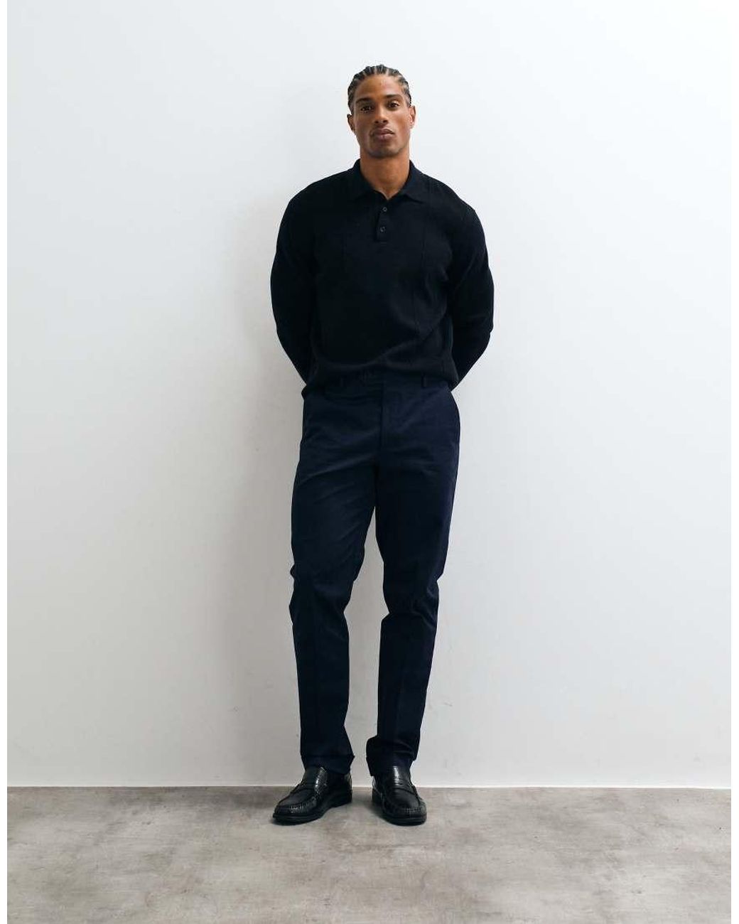 ASOS Blue Tailored Cotton Rich Slim Chino Trousers for men