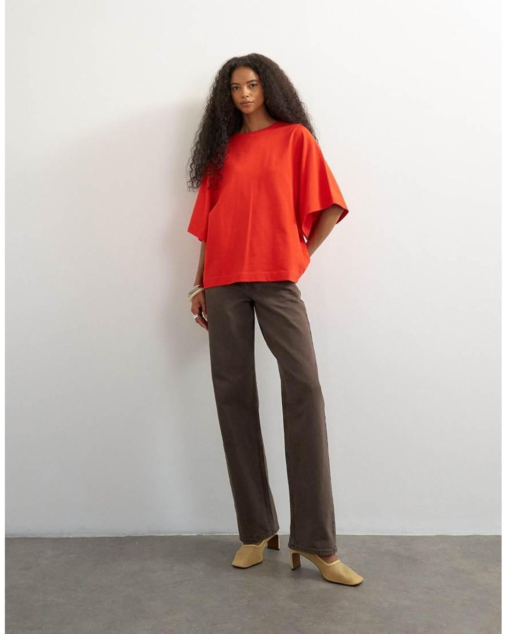 TOPSHOP Red Batwing T-shirt