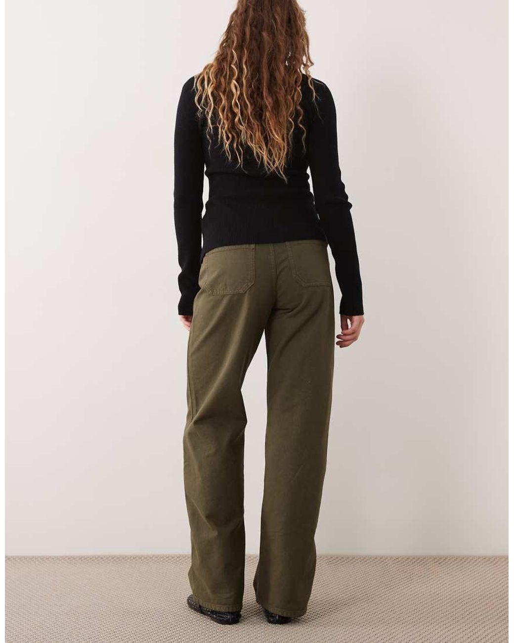 ARKET Green Barrel Fit Canvas Trousers
