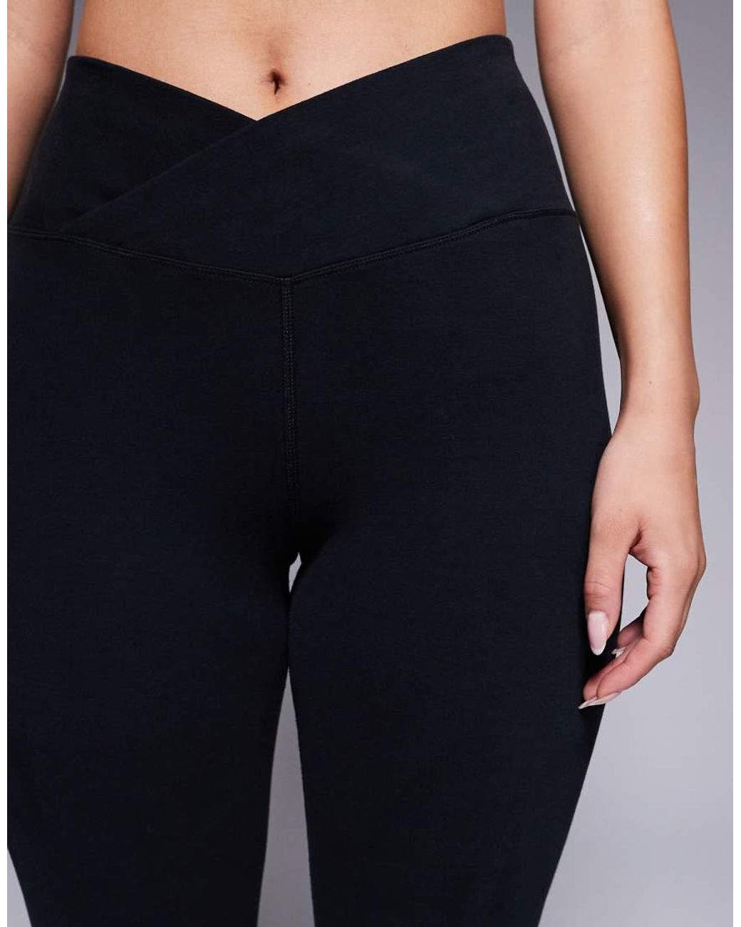 4505 Blue Hourglass Icon Wrap Waist Yoga legging
