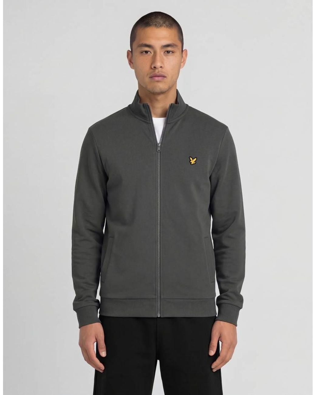 Lyle & Scott Gray Mid Layers Sports Loopback Track Top for men